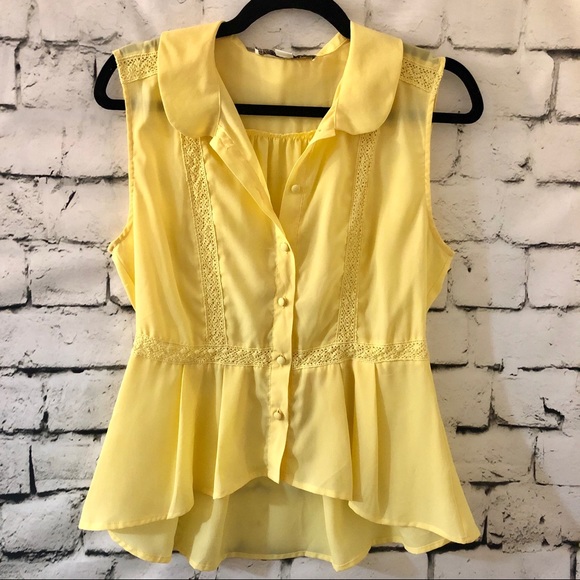 Forever 21 | Yellow Peplum Top - Picture 1 of 4